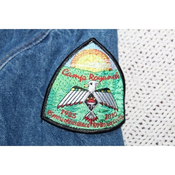 Vintage Levi's Boys scouts Patches Denim Jacket Size 40 cotton Made In USA - Picture 12 of 15